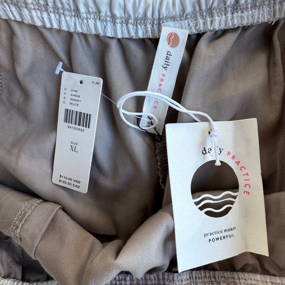 Anthropologie Daily Practice Jogger Pants Womens XL Tan Baggy Wide Athleisure - Picture 3 of 14